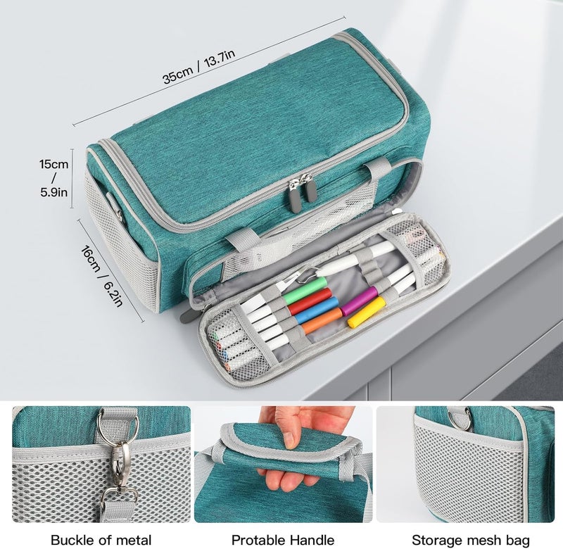 LEFORZ Carrying Case Compatible with Cricut Joy Xtra Smart Cutting Machine(13.7''L x 6.2''W x 5.9''H),Protable Storage Bag with Shoulder Strap Compatible with Cricut Joy Xtra Accessories,Cricut Tools,Green - Image 3